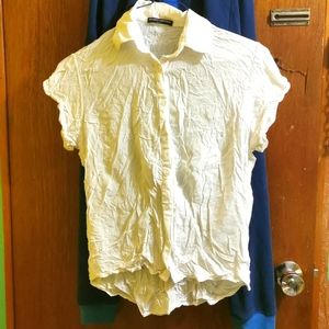 Brandy Melville white crinkle shirt